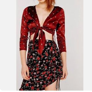 For love and lemons Davies polka dot crop top